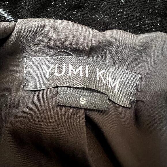 Yumi Kim Trail Blazer Velvet One-Button Jacket Women’s size Small Black - Picture 6 of 8